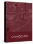Changchun, China Red Map-null-Stretched Canvas