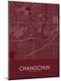 Changchun, China Red Map-null-Mounted Poster