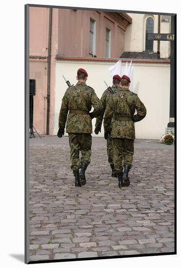 Change of Honor Guard by Katyn Memorial in the Independence Day of Poland - Krakow-pryzmat-Mounted Photographic Print