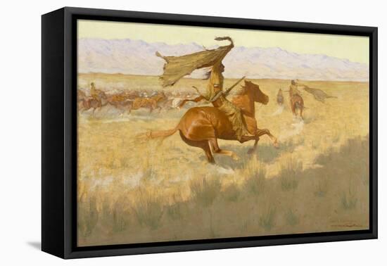 Change of Ownership (The Stampede: Horse Thieves) 1903 (Oil on Canvas)-Frederic Remington-Framed Stretched Canvas