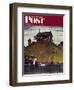 "Changing a Flat" Saturday Evening Post Cover, August 3,1946-Norman Rockwell-Framed Giclee Print