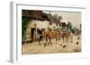 Changing Horses at the Red Lion-George Wright-Framed Giclee Print