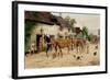 Changing Horses at the Red Lion-George Wright-Framed Giclee Print