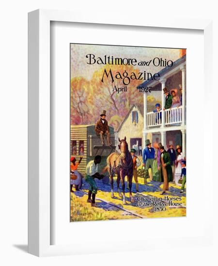 Changing Horses at the Relay House-Herbert Stitt-Framed Giclee Print