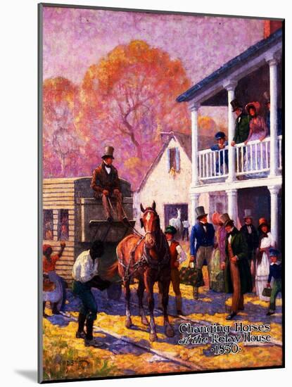 Changing Horses at the Relay House-Herbert Stitt-Mounted Giclee Print