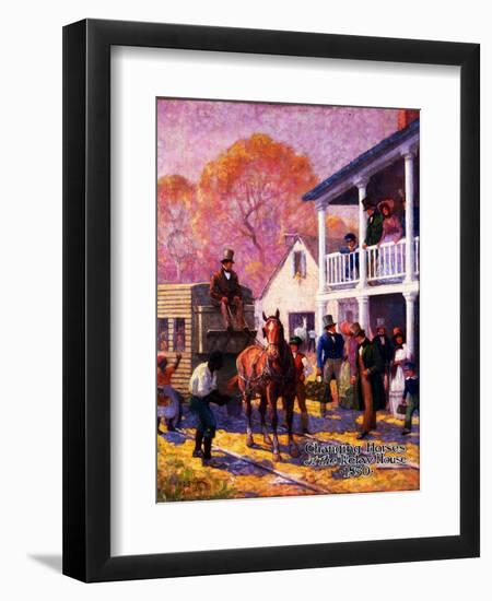 Changing Horses at the Relay House-Herbert Stitt-Framed Giclee Print