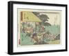 Changing Horses at the Station of Ishiyakushi, 1837-1844-Utagawa Hiroshige-Framed Giclee Print