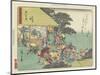 Changing Horses at the Station of Ishiyakushi, 1837-1844-Utagawa Hiroshige-Mounted Giclee Print