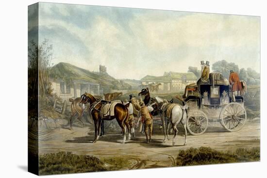 Changing Horses, from 'Fores Coaching Recollections', Engraved by John Harris-Charles Cooper Henderson-Stretched Canvas