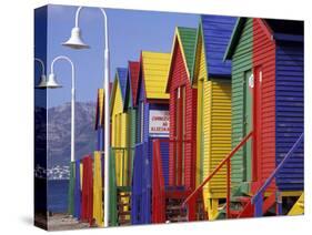 Changing Huts on St. John's Beach, Capetown, South Africa-Michele Westmorland-Stretched Canvas