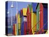 Changing Huts on St. John's Beach, Capetown, South Africa-Michele Westmorland-Stretched Canvas