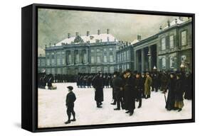 Changing of the Guard at Amalienborg Palace-Paul Fischer-Framed Stretched Canvas