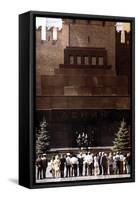 Changing of the Guard at Lenin's Mausoleum, Red Square, Moscow, 1980-null-Framed Stretched Canvas