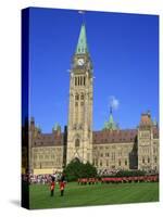Changing of the Guard Ceremony, Government Building on Parliament Hill in Ottawa, Ontario, Canada-Simanor Eitan-Stretched Canvas