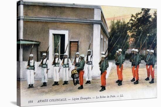 Changing of the Guard, French Foreign Legion, C1910-null-Stretched Canvas