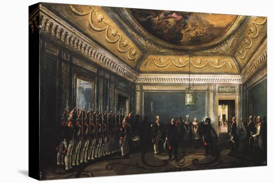 Changing of the Preobrazhensky Regiment Guards in the Gatchina Palace at the Time of Paul I, 1845-Gustav Schwarz-Stretched Canvas