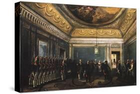 Changing of the Preobrazhensky Regiment Guards in the Gatchina Palace at the Time of Paul I, 1845-Gustav Schwarz-Stretched Canvas