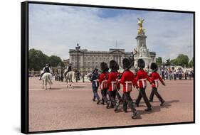 Changing the Guard at Buckingham Palace, New Guard Marching-Eleanor Scriven-Framed Stretched Canvas