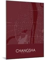 Changsha, China Red Map-null-Mounted Poster