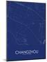 Changzhou, China Blue Map-null-Mounted Poster