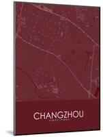 Changzhou, China Red Map-null-Mounted Poster