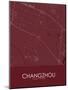 Changzhou, China Red Map-null-Mounted Poster