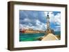 Chania Port, View with Light House. Crete. Greece-Maugli-l-Framed Photographic Print