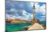 Chania Port, View with Light House. Crete. Greece-Maugli-l-Mounted Photographic Print