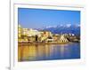 Chania Waterfront and Mountains in Background, Chania, Crete, Greece, Europe-Marco Simoni-Framed Photographic Print