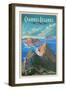 Channel Islands National Park, California - Lithograph National Park Series - Lantern Press Artwork-Lantern Press-Framed Art Print