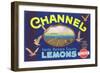 Channel Lemon Label-null-Framed Art Print