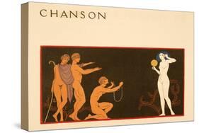 Chanson, Illustration from Les Chansons De Bilitis, by Pierre Louys, Pub. 1922 (Pochoir Print)-Georges Barbier-Stretched Canvas