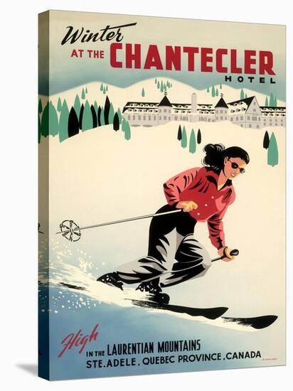 Chantecler Hotel - Sainte-Adèle Quebec, Canada - Vintage Travel Poster, 1950s-Roger Couillard-Stretched Canvas