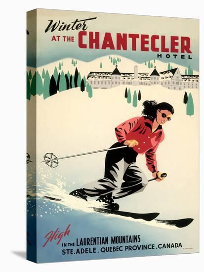 Chantecler Hotel - Sainte-Adèle Quebec, Canada - Vintage Travel Poster, 1950s-Roger Couillard-Stretched Canvas