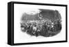 Chanting Crowd in Front of the Foreign Ministry, the July Revolution, France, February 1848-null-Framed Stretched Canvas