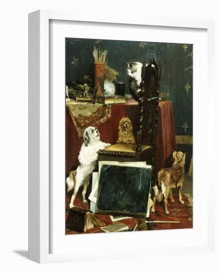 Chaos in the Studio, 1887-Charles Van Den Eycken-Framed Giclee Print