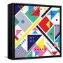 Chaotic Geometry Composition. Minimal Futuristic Design. Eps10 Vector.-Plasteed-Framed Stretched Canvas