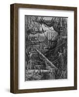 Chaotic Scene of Ships Dockers and Warehouses-Gustave Doré-Framed Photographic Print