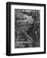 Chaotic Scene of Ships Dockers and Warehouses-Gustave Doré-Framed Photographic Print