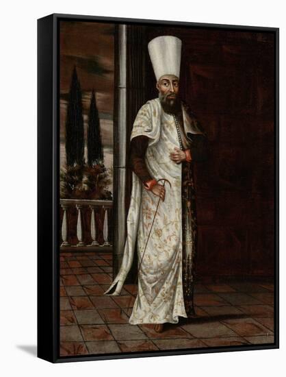 Chaous Bachi-Jean Baptiste Vanmour-Framed Stretched Canvas