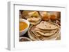 Chapati or Flat Bread, Roti Canai, Indian Food, Made from Wheat Flour Dough. Roti Canai and Curry.-szefei-Framed Photographic Print