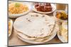 Chapatti Roti, Curry Chicken, Biryani Rice, Salad, Masala Milk Tea and Papadom. Indian Food on Dini-szefei-Mounted Photographic Print