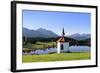 Chapel at Hergratsrieder See Lake with Allgau Alps-Markus Lange-Framed Photographic Print