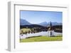 Chapel at Hergratsrieder See Lake with Allgau Alps-Markus-Framed Photographic Print