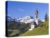 Chapel Barbarakapelle Beneath Peitlerkofel in the Village of Wengen, La Valle, South Tyrol. Italy-Martin Zwick-Stretched Canvas