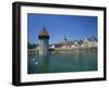 Chapel Bridge and Water Tower with the City of Lucerne Beyond, Switzerland, Europe-Rainford Roy-Framed Photographic Print