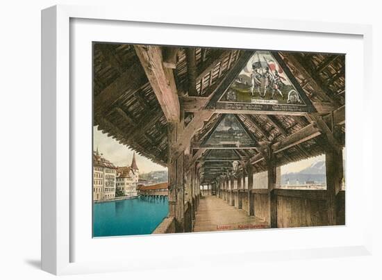 Chapel Bridge, Lucerne, Switzerland-null-Framed Art Print