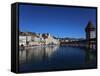 Chapel Bridge, Reuss River, Lucerne, Switerland-Adam Jones-Framed Stretched Canvas