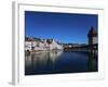 Chapel Bridge, Reuss River, Lucerne, Switerland-Adam Jones-Framed Photographic Print