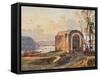 Chapel by Lake Lucrino-Giacinto Gigante-Framed Stretched Canvas
